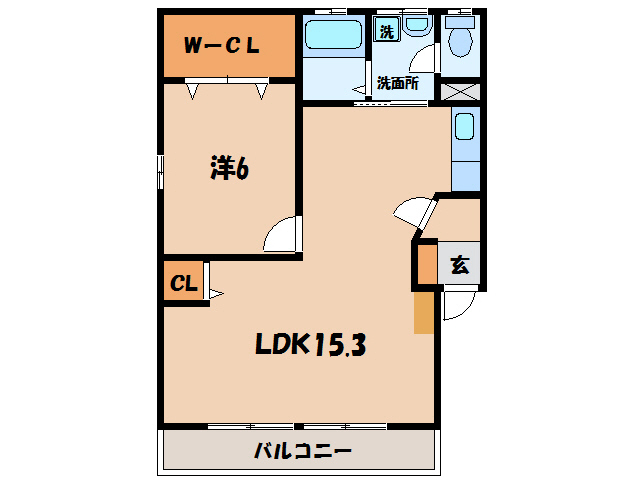 西尾市寄住町のアパートの間取り