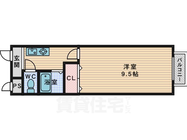 交野市私部のマンションの間取り