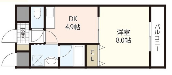 岡山市北区京橋町のマンションの間取り