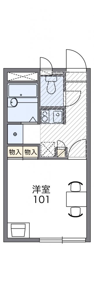 深谷市稲荷町北のアパートの間取り