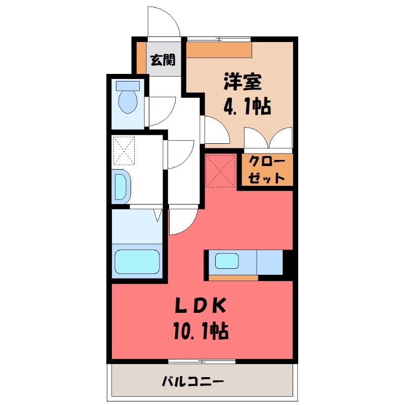 伊勢崎市今井町のアパートの間取り