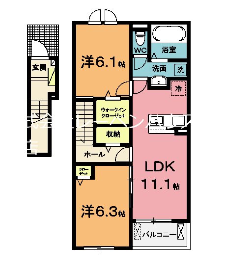 北本市中丸のアパートの間取り