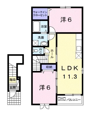 さぬき市長尾東のアパートの間取り