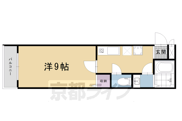 京都市東山区本町９丁目のアパートの間取り