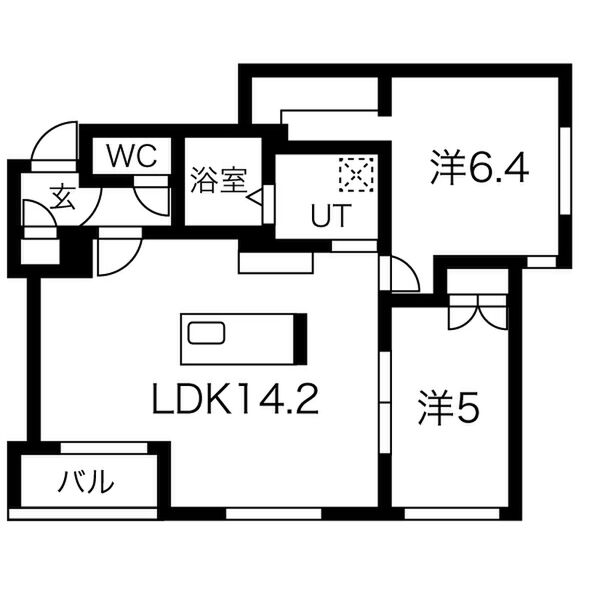 札幌市中央区南十九条西のマンションの間取り