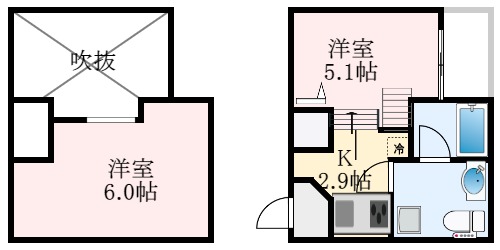 堺市美原区北余部のアパートの間取り