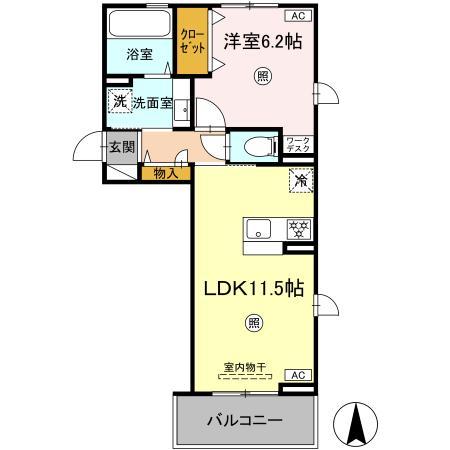 菊池郡大津町大字室のアパートの間取り