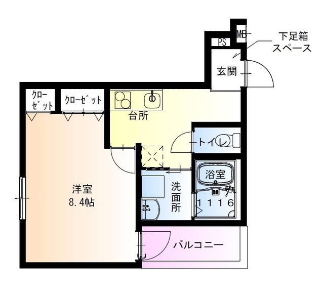 東大阪市友井のアパートの間取り