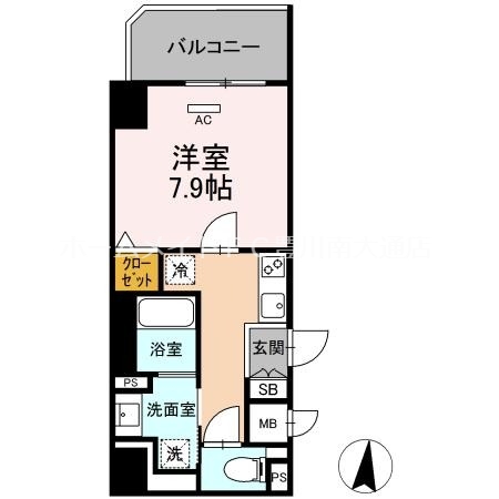 豊橋市東小田原町のマンションの間取り