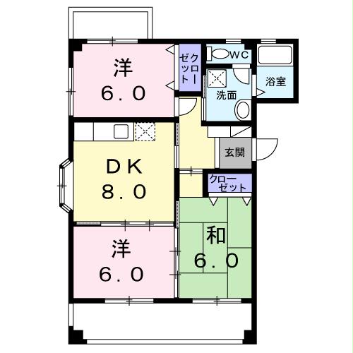 西尾市西幡豆町のマンションの間取り