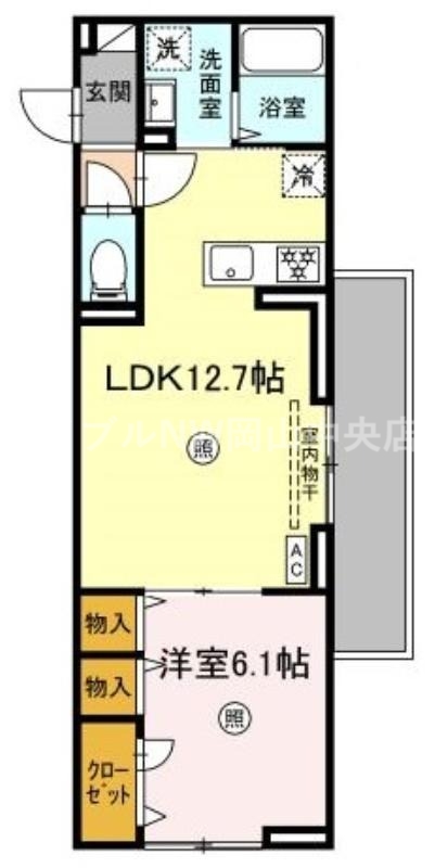 岡山市南区福富西のアパートの間取り