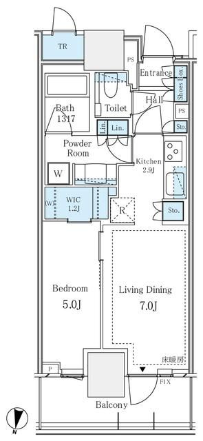 新宿区西新宿のマンションの間取り