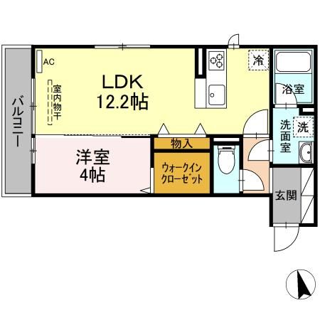 松山市元町のアパートの間取り