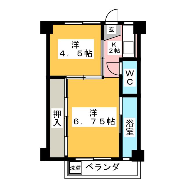 ビレッジハウス松森　１号棟の間取り