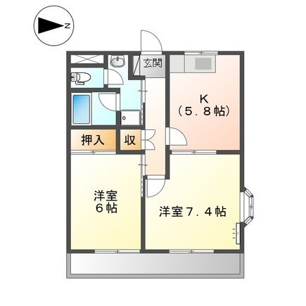 知多郡東浦町大字緒川のアパートの間取り