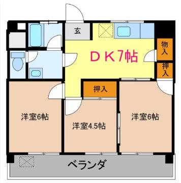 宇和島市伊吹町のマンションの間取り