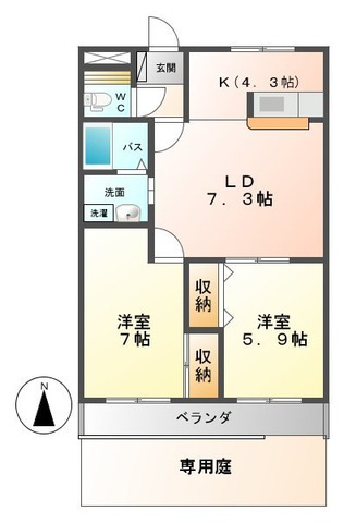 サン・フォレスト花の木Ｂの間取り