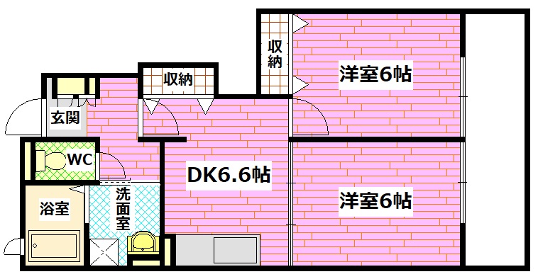 安芸郡熊野町萩原のアパートの間取り