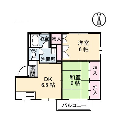 呉市瀬戸見町のアパートの間取り