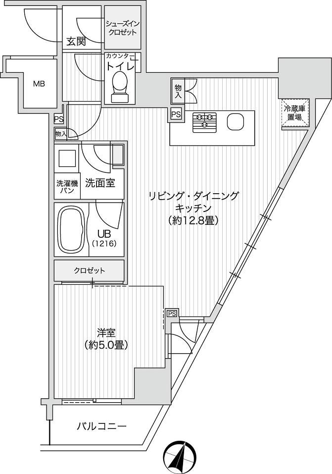 渋谷区笹塚のマンションの間取り