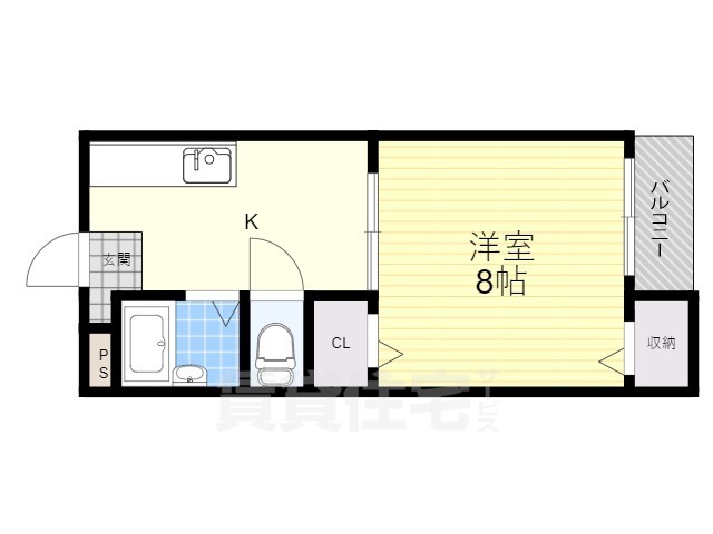 枚方市磯島茶屋町のマンションの間取り