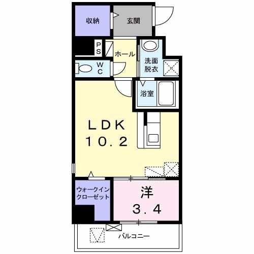 北九州市小倉北区大畠のマンションの間取り