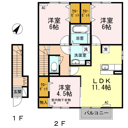 コンフレール西条 Bの間取り