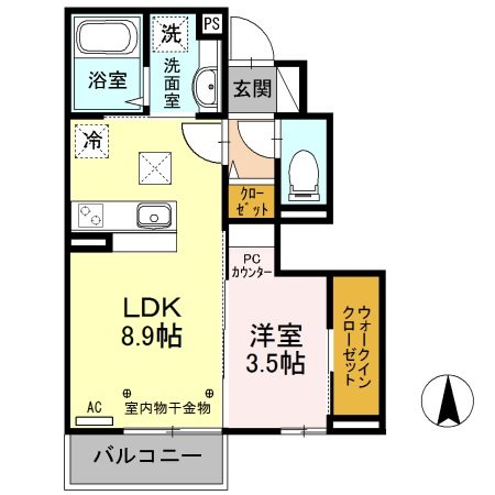 松本市寿北のアパートの間取り