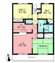 厚木市上落合のマンションの間取り