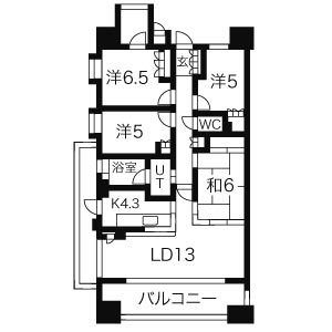 名古屋市東区出来町のマンションの間取り