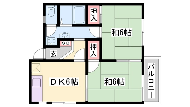 サンハイツ学園前の間取り