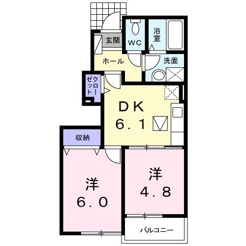 小千谷市大字三仏生のアパートの間取り