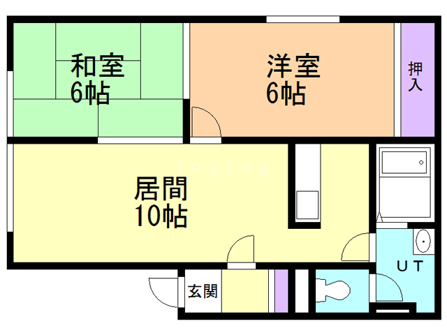 札幌市西区八軒十条西のアパートの間取り