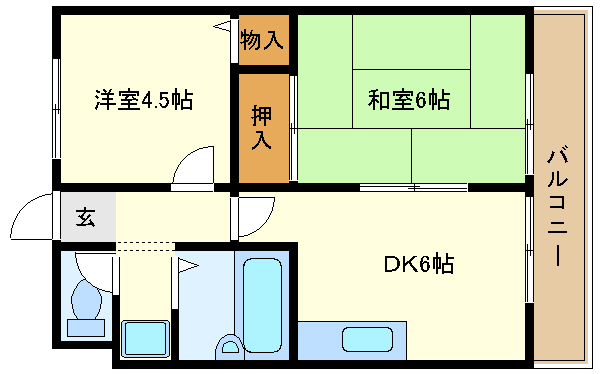 明石市魚住町清水のマンションの間取り