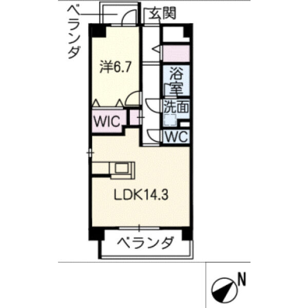 東海市東海町のマンションの間取り