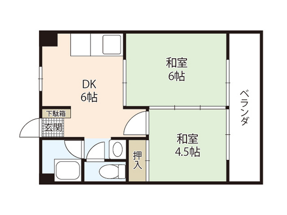 広島市西区大宮のマンションの間取り