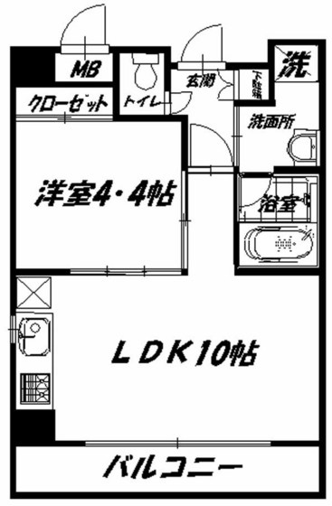 広島市西区三滝町のマンションの間取り