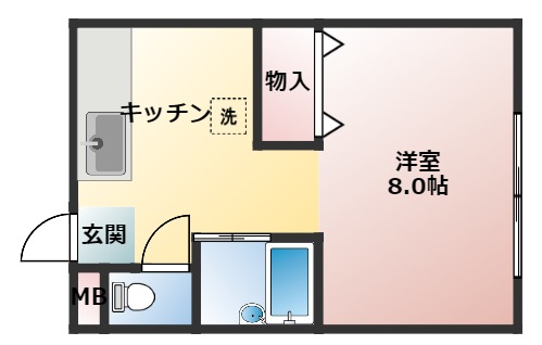 明石市魚住町清水のアパートの間取り