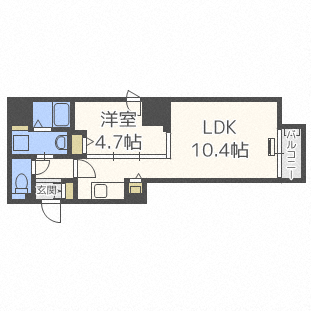 札幌市中央区南一条西のマンションの間取り