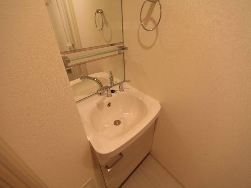 洗面設備　脱衣所　独立洗面台（シャンプードレッサー付）収納スペース有