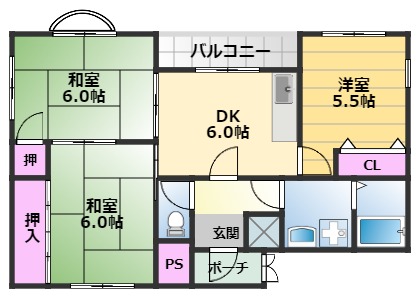 コーポラス里花の間取り