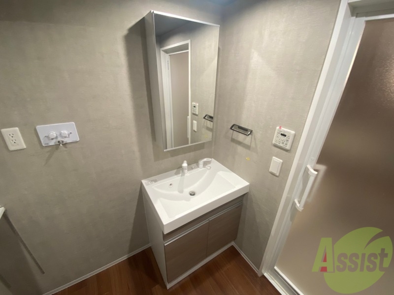 洗面設備　シャンプードレッサー。身支度はここでばっちりですね。