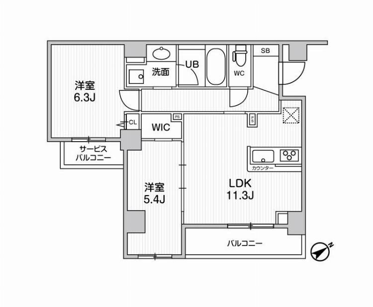 東急田園都市線 駒沢大学駅 徒歩7分 11階建 築3年の間取り写真