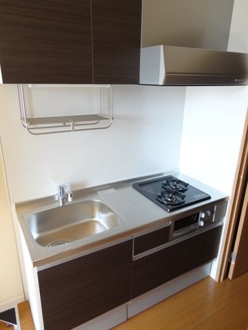 キッチン　キッチン下側も引き出し形の収納があります