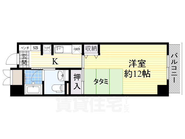 ＪＲ阪和線 和泉府中駅 徒歩7分 5階建 築20年の間取り写真