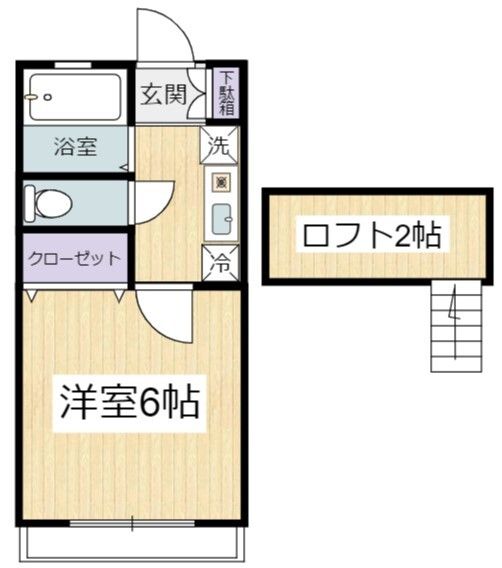 小田急小田原線 本厚木駅 バス乗車時間：20分 最寄りバス停で下車 徒歩2分 2階建 築24年の間取り写真