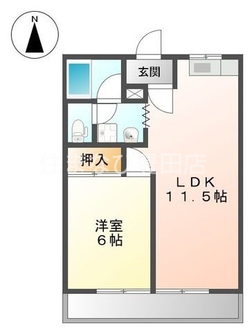 名鉄名古屋本線 新安城駅 徒歩19分 2階建 築37年の間取り写真