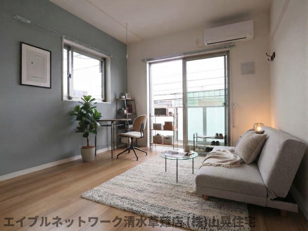 居室・リビング　家具備品はCGによるイメージで、実際の物件には含まれません