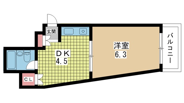 阪急宝塚線 豊中駅 徒歩13分 3階建 築38年の間取り写真
