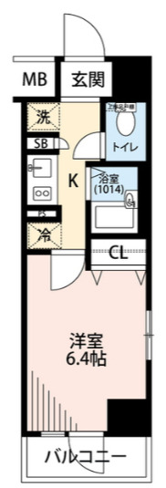 東京メトロ日比谷線 小伝馬町駅 徒歩2分 13階建 築24年の間取り写真